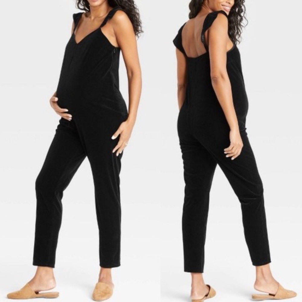 The Nines by Hatch velvet jumpsuit